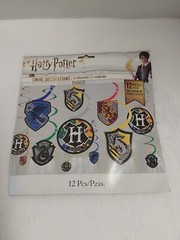 Harry Potter Birthday Party Decorations 6 Ft. Banner & 12 Pc Swirl Decorations