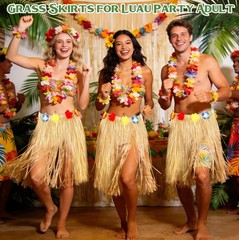 Luau Party Decorations, Grass Table Skirt for Tropical Hawaiian Party Decorat…