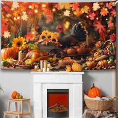 KatchOn, Turkey Thanksgiving Banner Backdrop – Xtralarge, 72×44 Inch | Thanks…