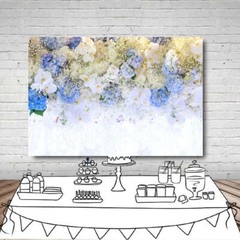 7x5ft Spring Blue and White Flower Birthday Bridal Shower Photography Backdrop