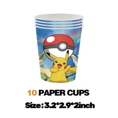 Eevee Party Supplies Set Plates Cups Tablecloth Napkins Birthday Decor