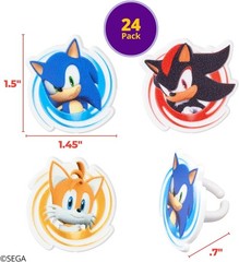 Sonic the Hedgehog 24 Count Cupcake Rings – Ideal for Birthday Decorations