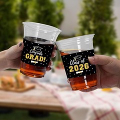 50Pcs Graduation Decorations 2026 Disposable Graduation Cups Congrats Grad Class
