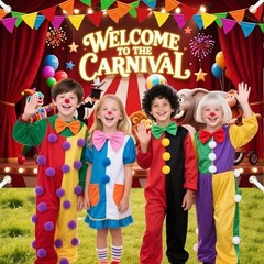Large Backdrop 7x5Ft Theme Party Decorations Welcome to The 7X5 FT Carnival