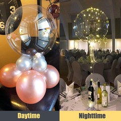 10PCS LED Light Up BoBo Balloons Clear Bubble Balloon Wedding Graduation Decor