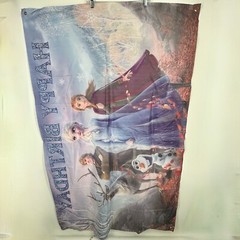 Frozen Animated Movie Large Happy Birthday Banner Flag Olaf Anna Elsa Kristoff