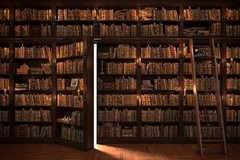 7x5ft Magic Bookshelf Backdrop Magical Wizard Library Opening Door 7x5FT B1-331