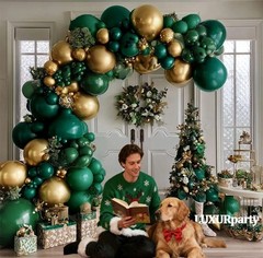 Emerald Green Gold Balloons Garland Double Dark Green Gold Balloons Hunter Fo…
