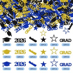 Blue Gold Congrats Grad Class Of 2026 Graduation Table Confetti 200 Pcs