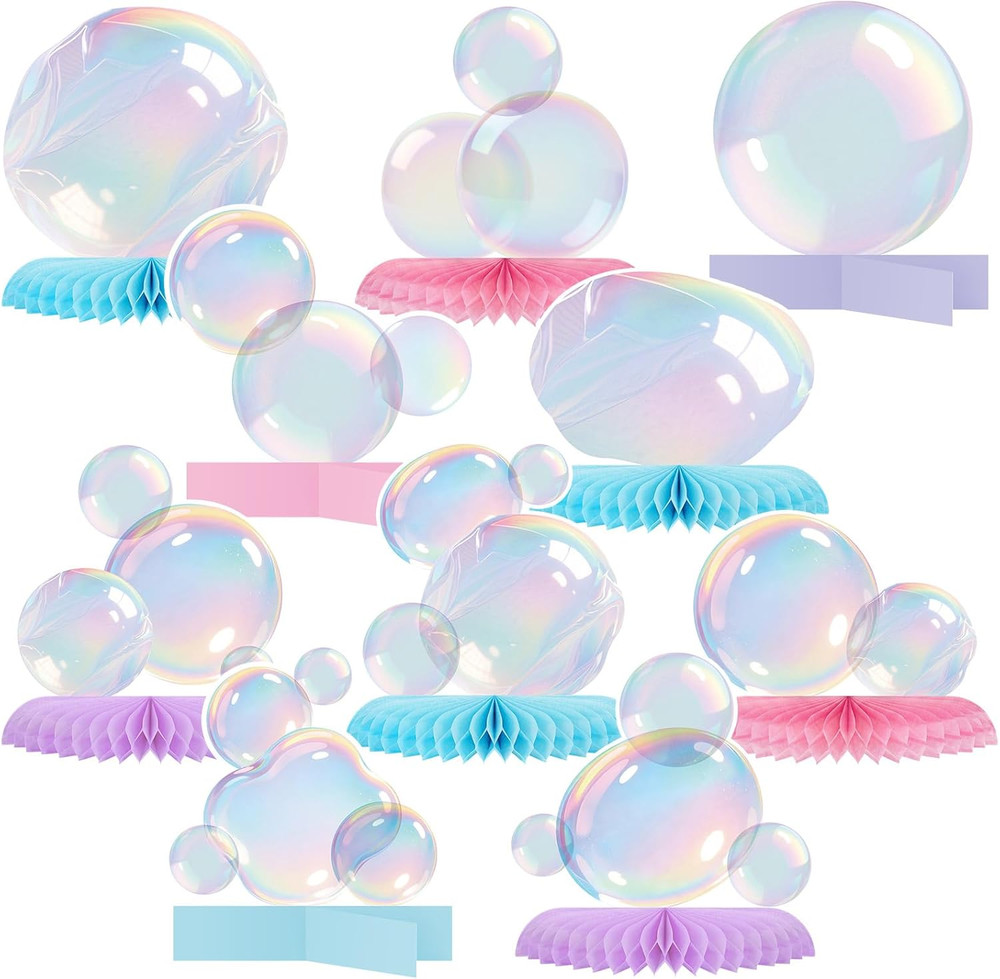 10 Pcs Iridescent Bubble Centerpieces under the Sea Party Decorations Mermaid Bi