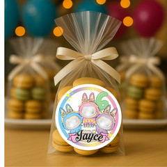 Cute Monster Personalized favor 3″ stickers – Set of 12 stickers Birthday Party