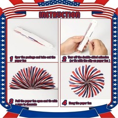 4th of July Decorations 250th, Patriotic Red White and Blue Party Supplies Ki…
