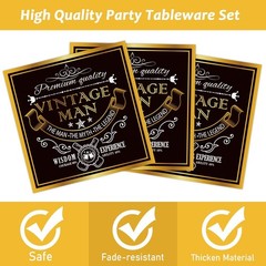 Vintage 80th Birthday Party Supplies – 96-Piece Set for Elegant Celebrations