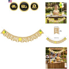 Lemonade Stand Banner for Kids – Rustic Lemonade Banner Sign for Lemonade Sta…