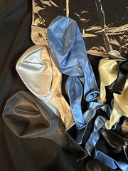 Large Balloon Arch Latex & Mylar Balloons Metallic Blue Silver Black Clear 133pc