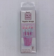 Darice Baby Favorites Pink Napkin Wraps Baby Girl Shower Gender Reveal