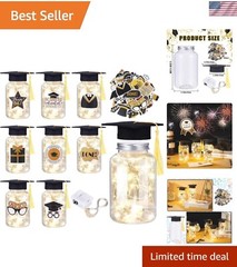 8 Pcs Graduation Jar Decorations with LED Lights. Fast Shipping.