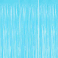 3 Pack Foil Fringe Backdrop – Silver Shiny Tinsel Curtains for Party Decoration/