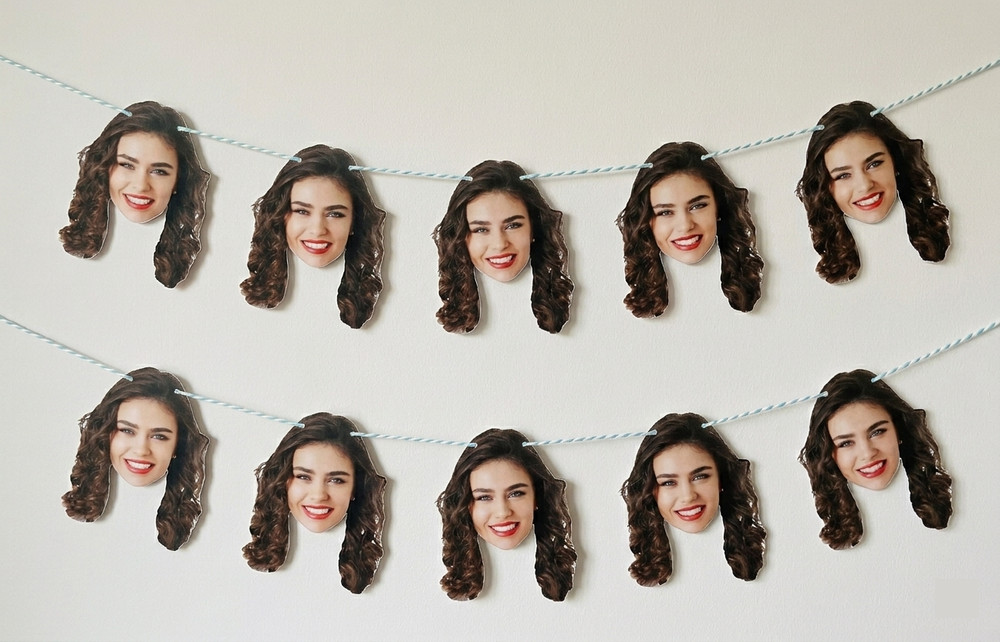 Custom Face Anniversary Birthday Engagement Photo Backdrop Banner