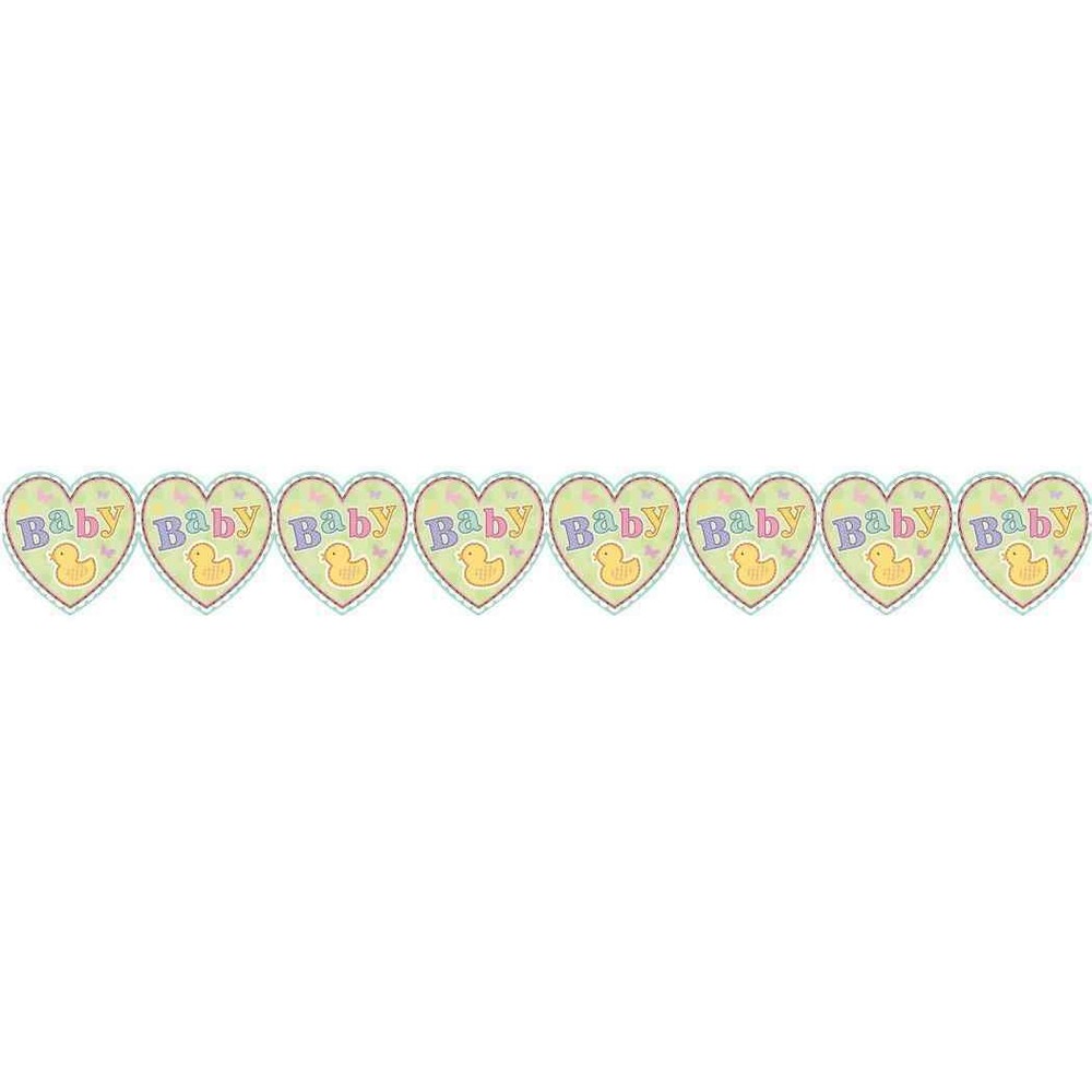 Tiny Bundle Polka Dot Stripes Duck Baby Shower Party Decoration Printed Garland
