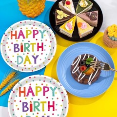 40 Pcs Polka Dot Birthday Plates & Napkins Set for 20 Guests – Elegant Dining