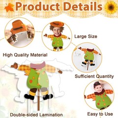 48 Set Thanksgiving Scarecrow Cutouts with Photo Space Bulletin Board Decor