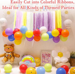 27 PCS Crepe Paper Flower Kit – 6 PCS Colored Crepe Paper Roll Premium Pastel St