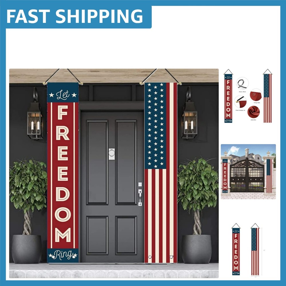 Vibrant American Flag Banners for 4th of July and Memorial Day Celebrations