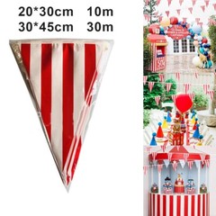 10/30M Carnival Theme Party Decorations Red And White Striped Pennant for ban