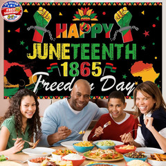 Large 71″ X 43″ Juneteenth Backdrop, Happy Juneteenth Decorations Banner, June t