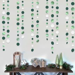 46 Ft Sage Green Party Decorations Metallic Sage Green White Polka Dots Garla…