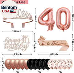40Th Birthday Decorations for Women,32Pcs Back in 1986 Birthday Party Decoration