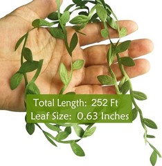Artificial Greenery Eucalyptus Vine, 252ft Plants Fake Hanging 252ft, Green