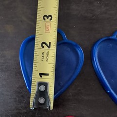 7 Plastic Balloon Weights Blue Red Yellow Heart Vintage Zibi-Core