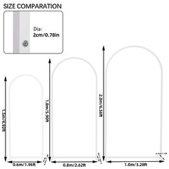 3 White Metal Arch Backdrop Stand Frame for Wedding Birthday Ceremony Graduation