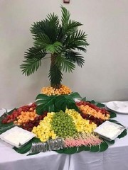 48-PC Large 11″x13″ Tropical Monstera Leaves Polyester Luau Beach Decor #647