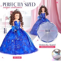 18” Quinceañera Last Doll with Umbrella Dress Stand – Última Muñeca Mis Quinc…