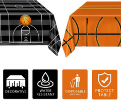 4 Pieces Basketball Tablecloth – Basketball Birthday Party Decorations Basketbal