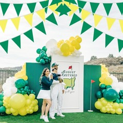 2 Pack Yellow Green Fabric Bunting Banner Pennant Hanging Party Decorations C…