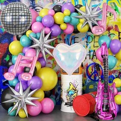 Music Party Decoration Music Note Balloon Disco Balloon Guitar Foil Balloon C…
