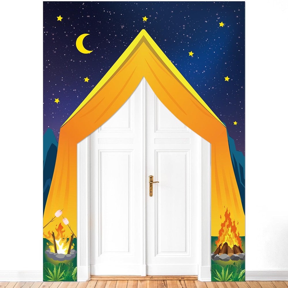 3Pcs Camping Party Decorations Porch Banners Backdrop for Summer Camp Campfir…