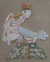 Vintage Baby Shower Decorations Stork “Special Delivery” Baby Yellow Honeycomb