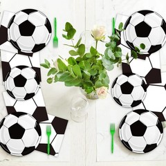 50-Count Soccer Plates and Napkins for Birthday Bashes – Eco-Friendly Disposable