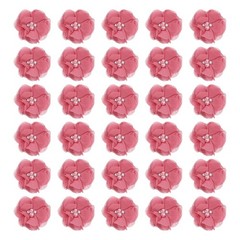 30Pcs 2″ Chiffon Flowers with Rhinestone Pearl Sewing Fabric Flowers, Dark Pink