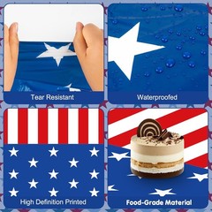 2 Pack American Flag Tablecloths Patriotic Plastic Rectangle Decorations for