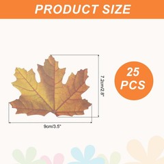 25 Pack Artificial Maple Leaves Fall Leave Cutouts Leaf Yellow 3.5×2.8″