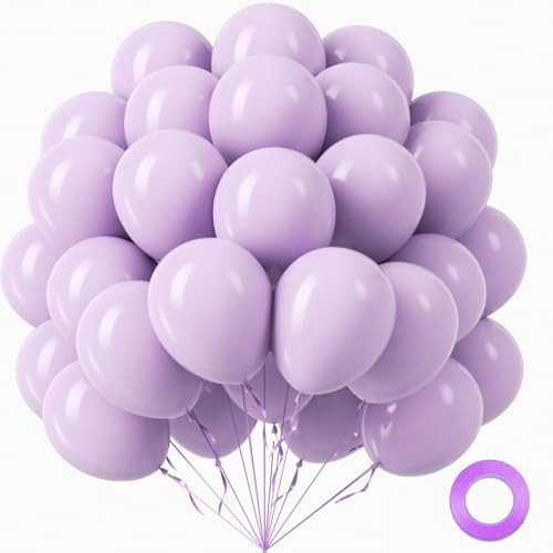 Balloons 12 inch, Pastel Purple Latex Balloons 50pcs Party Balloon Light Purple