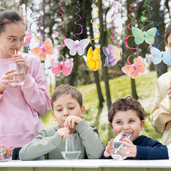 28 Pcs Butterfly Hanging Decoration, Butterfly Birthday Party Decorations Hangin