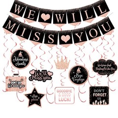 Rose Gold Farewell Party Decorations Supplies Kit, Will Miss You Banner, We W…