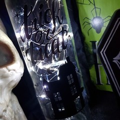 Home Decoration Light Up Bottle Halloween Decal White Wire Lights Trick Or Treat